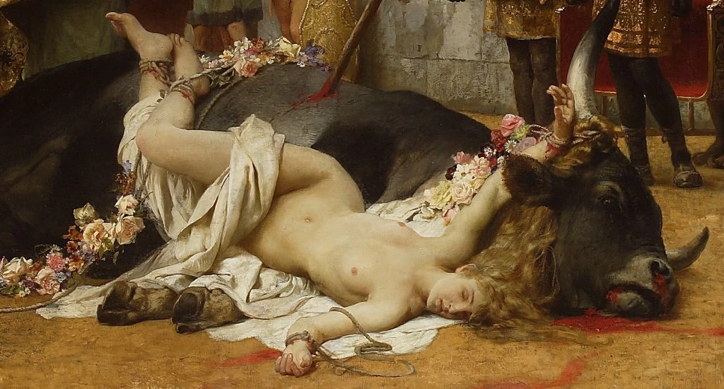 Henryk Siemiradzki - Una Dirce cristiana nel circo di Nerone, Museo nazionale di Varsavia, dettaglio